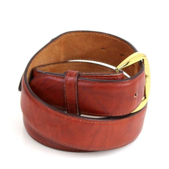 Tony Lama TAN BROWN GENUINE LEATHER 1.25"Wd CASUAL DRESS MEN'S BELT Sz 38 (G92 - Picture 5 of 13